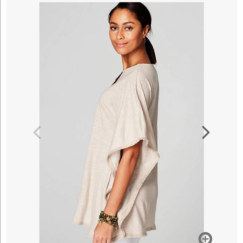 NWT J. Jill extra small linen-knit fringed poncho